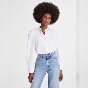 NWT Madewell Puff Sleeve Button Up Shirt White Small
